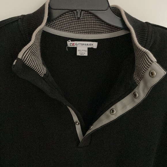 Cutter & Buck Black and Gray, Men's Pullover Snap front Closure, Size XXL - Picture 5 of 12